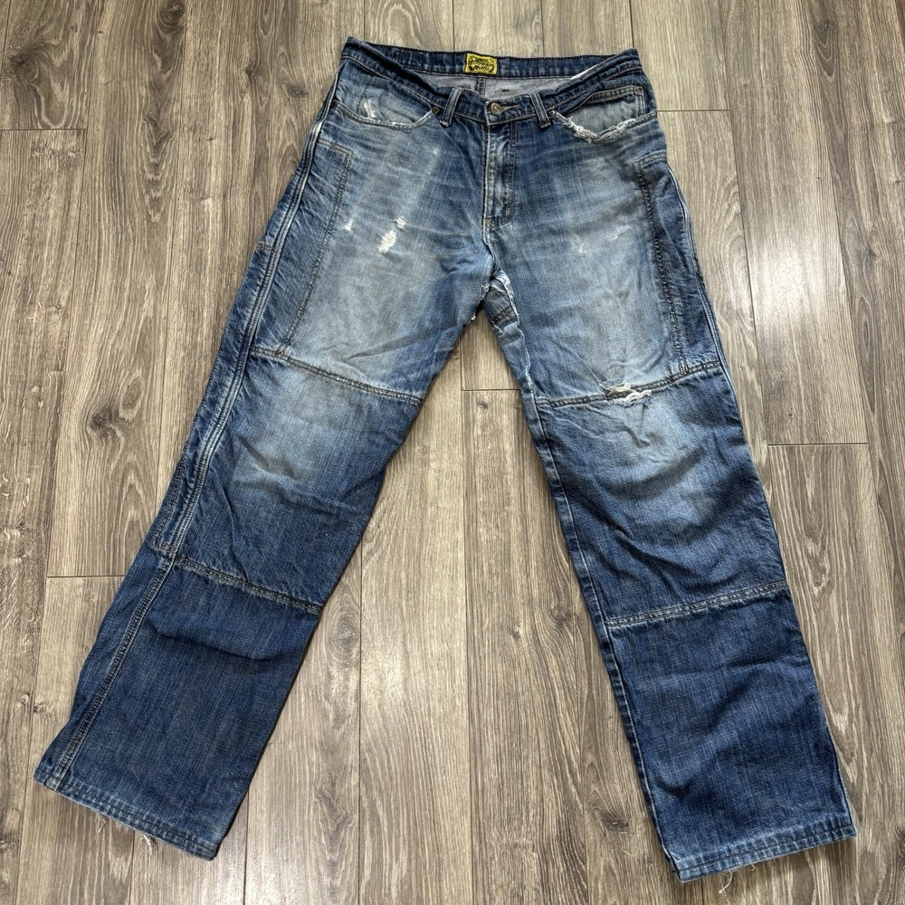 Vintage DRAGGIN JEANS Kevlar Lined Motorcycle Pants Mens 34x31 Biker USA Y2K